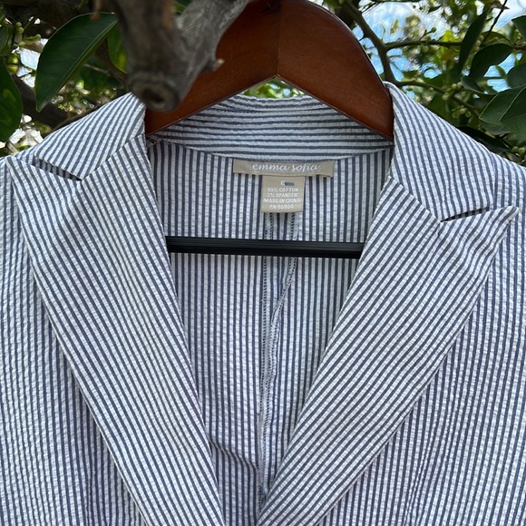 Emma Sofia cotton seersucker blazer 6 - Picture 2 of 8